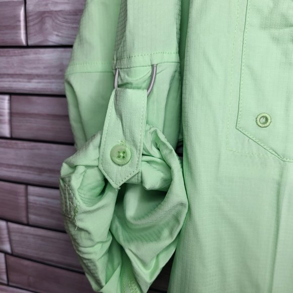 Outdoor by Hilton New Men's Size‎ Small Button Shirt Green Long Sleeve Comfy Top - Picture 7 of 13